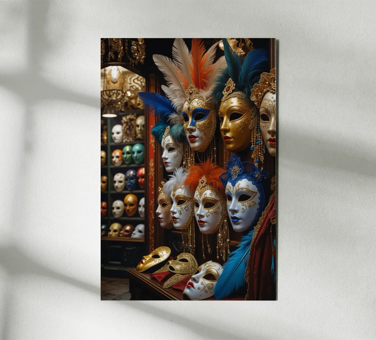 Intricately Designed Venetian Masks on Display alluminio dibond da AlbertKlee