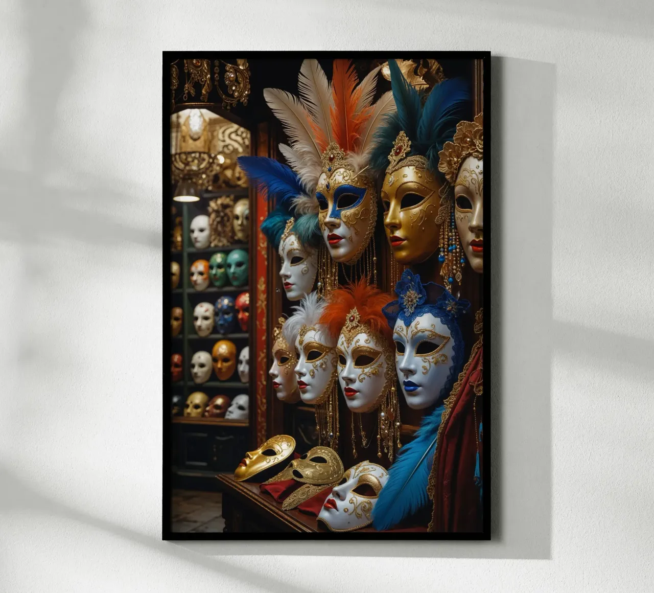 Intricately Designed Venetian Masks on Display carta hahnemühle da AlbertKlee