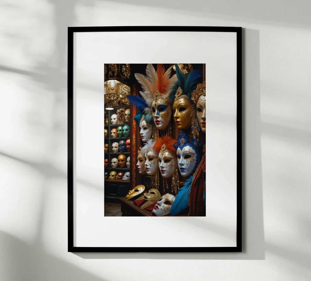 Intricately Designed Venetian Masks on Display carta hahnemühle da AlbertKlee