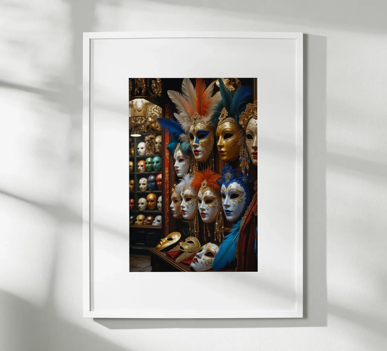 Intricately Designed Venetian Masks on Display carta hahnemühle da AlbertKlee