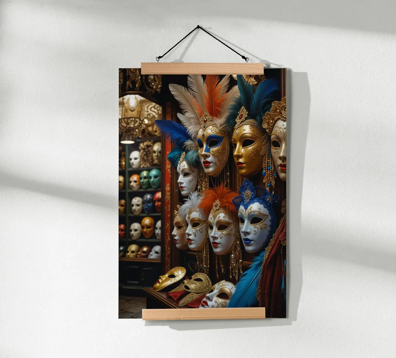 Intricately Designed Venetian Masks on Display carta hahnemühle da AlbertKlee