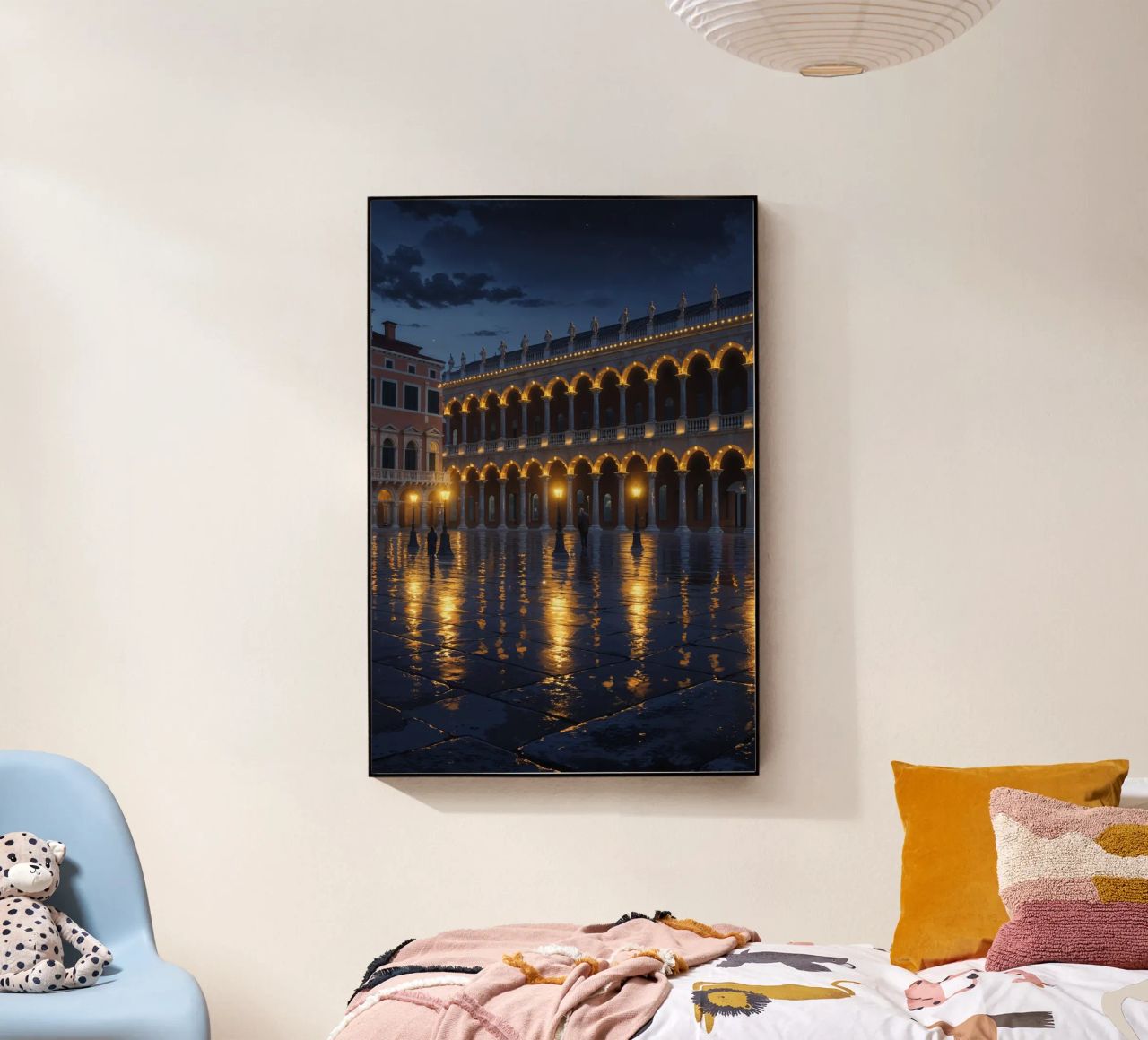 Venetian Nightscape: Illuminated Arches and Reflections plexiglass da AlbertKlee