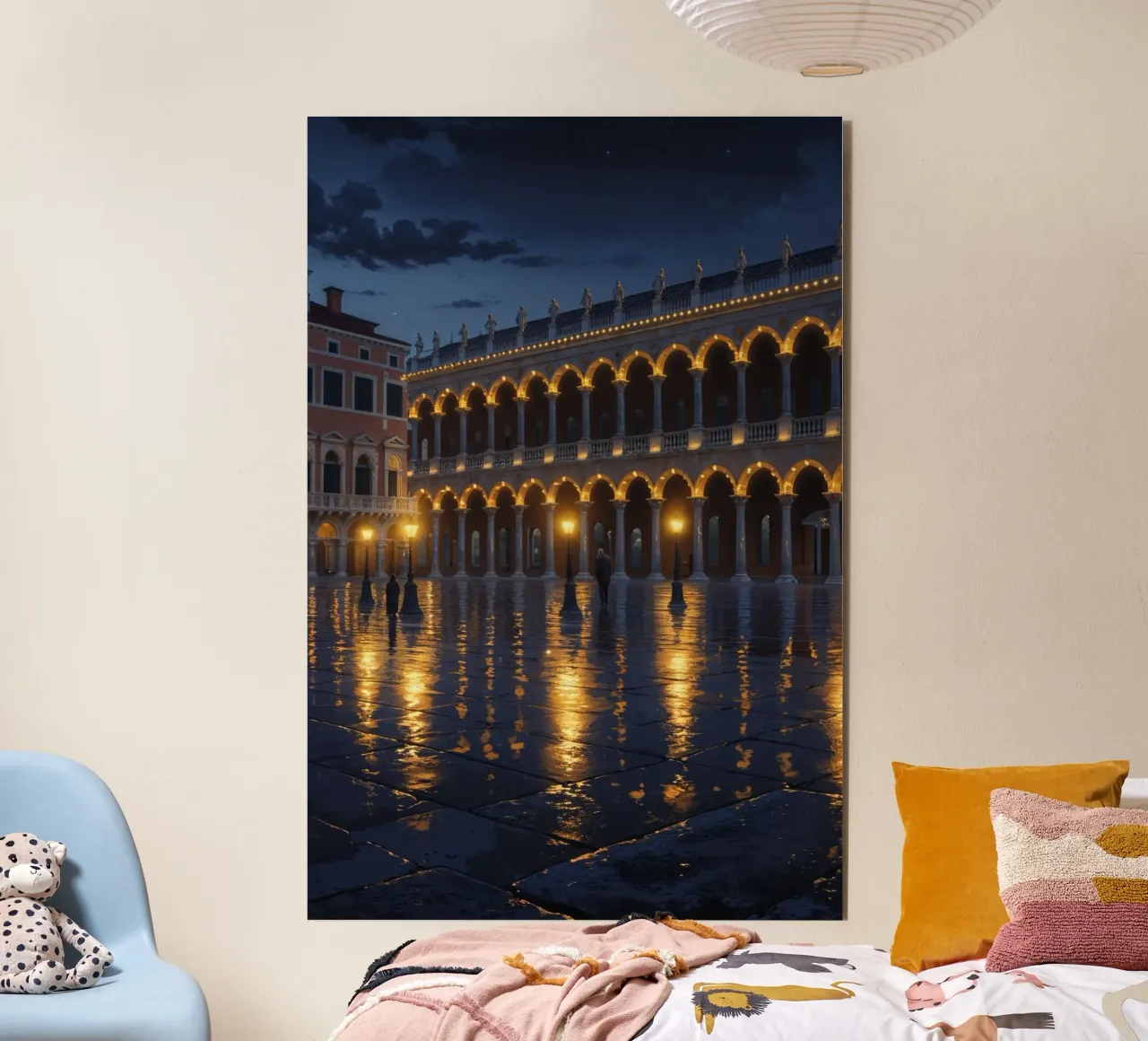 Venetian Nightscape: Illuminated Arches and Reflections pannello forex da AlbertKlee