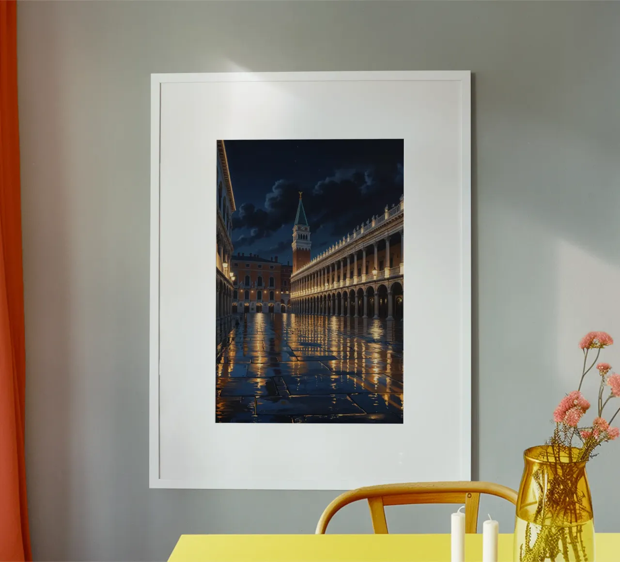 Golden Arches of Venice: A Dreamy Nighttime Scene carta hahnemühle da AlbertKlee