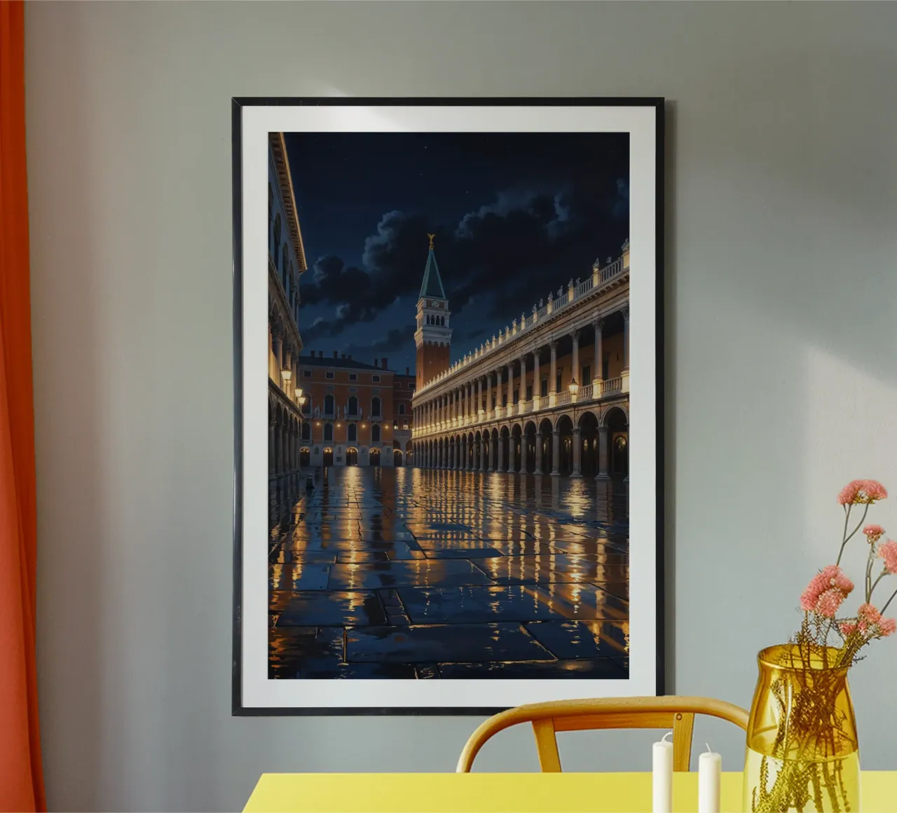 Golden Arches of Venice: A Dreamy Nighttime Scene carta hahnemühle da AlbertKlee