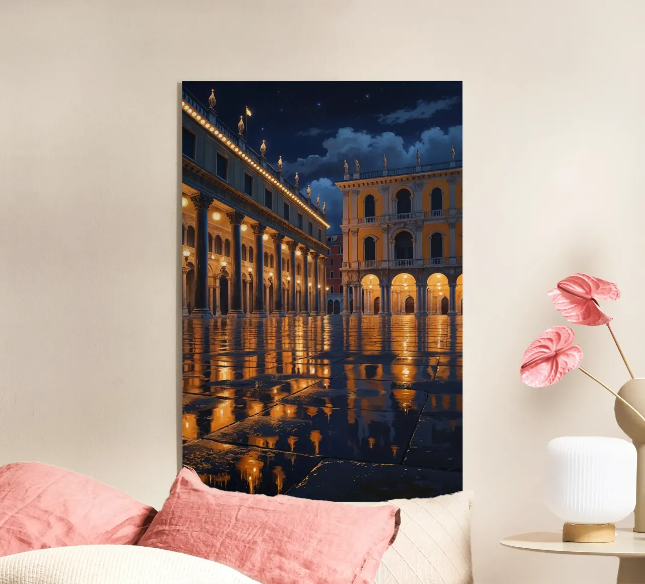 Starlit Venice: Lights and Shadows on the Plaza plexiglass da AlbertKlee