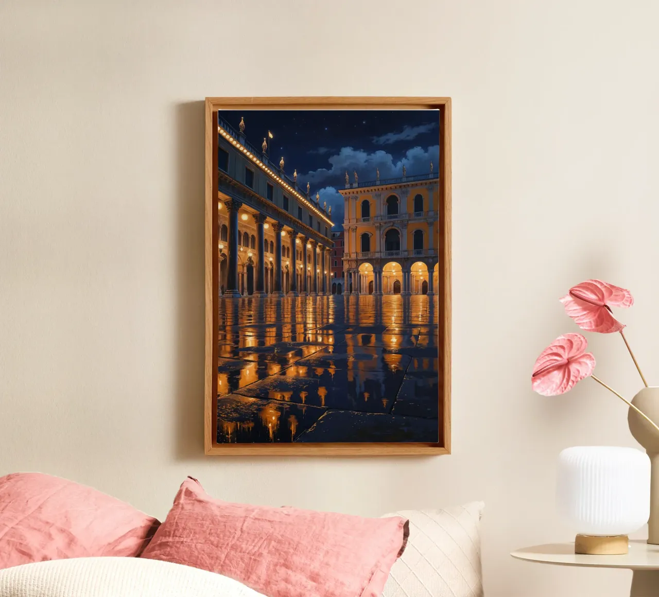 Starlit Venice: Lights and Shadows on the Plaza tela da AlbertKlee