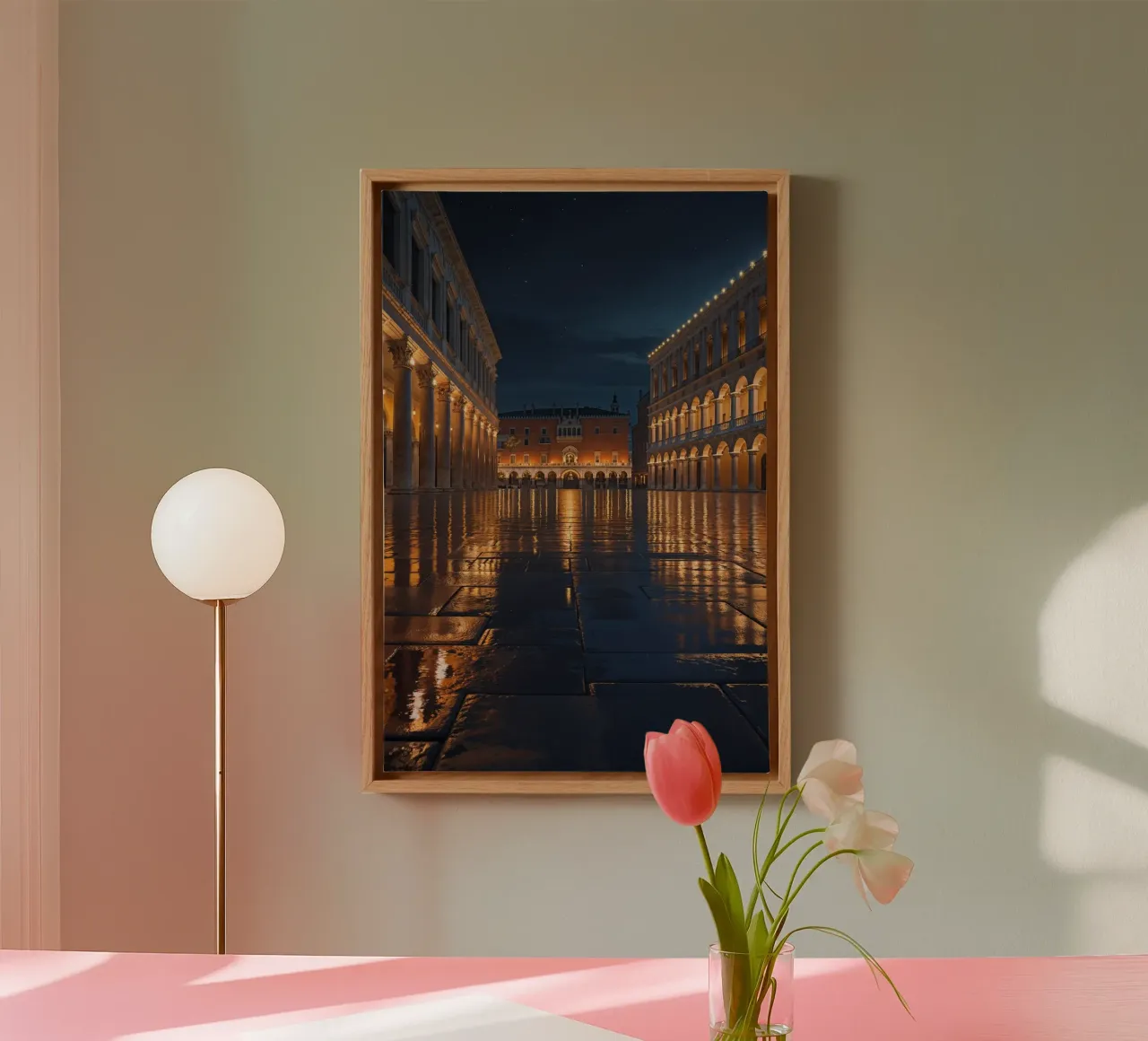 Venetian Glow: A Nighttime Masterpiece of St. Mark’s canvas van AlbertKlee