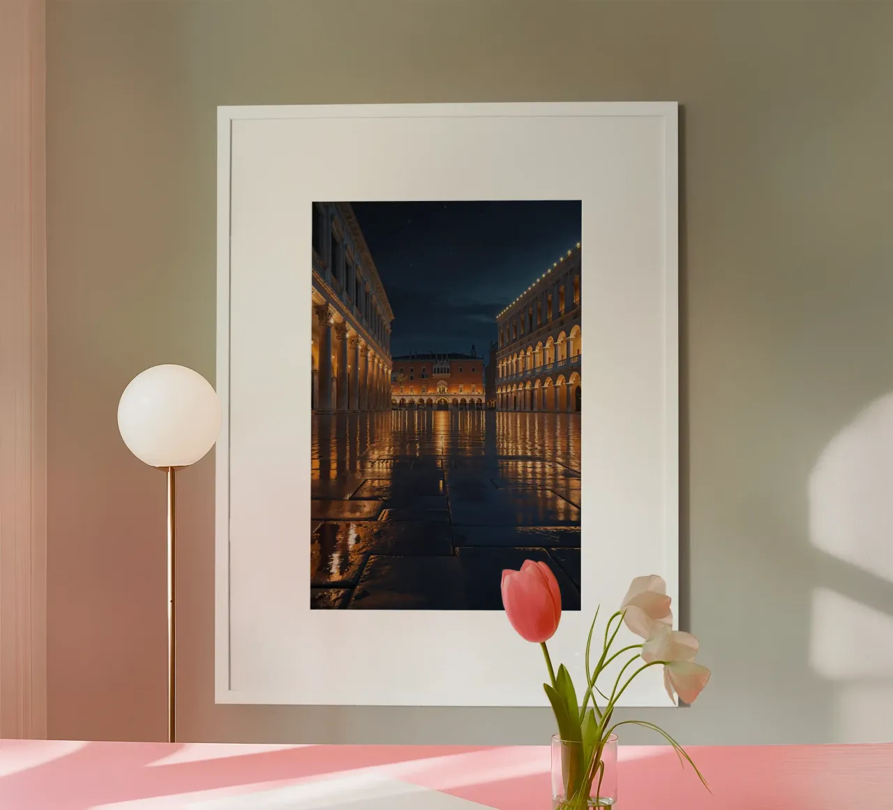 Venetian Glow: A Nighttime Masterpiece of St. Mark’s carta hahnemühle da AlbertKlee