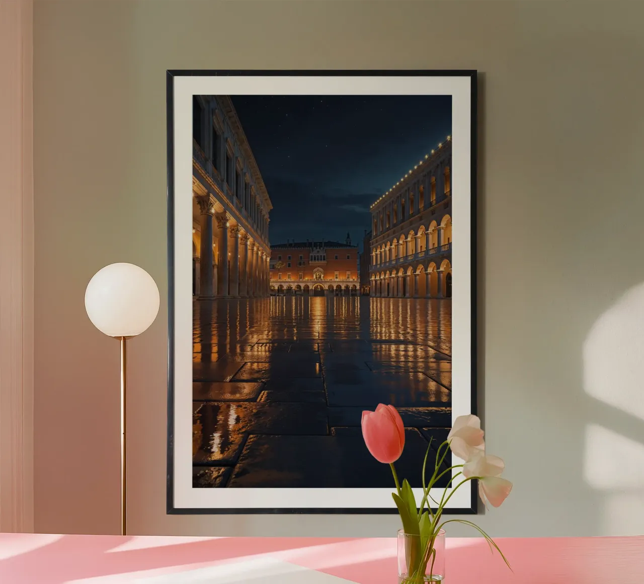 Venetian Glow: A Nighttime Masterpiece of St. Mark’s carta hahnemühle da AlbertKlee