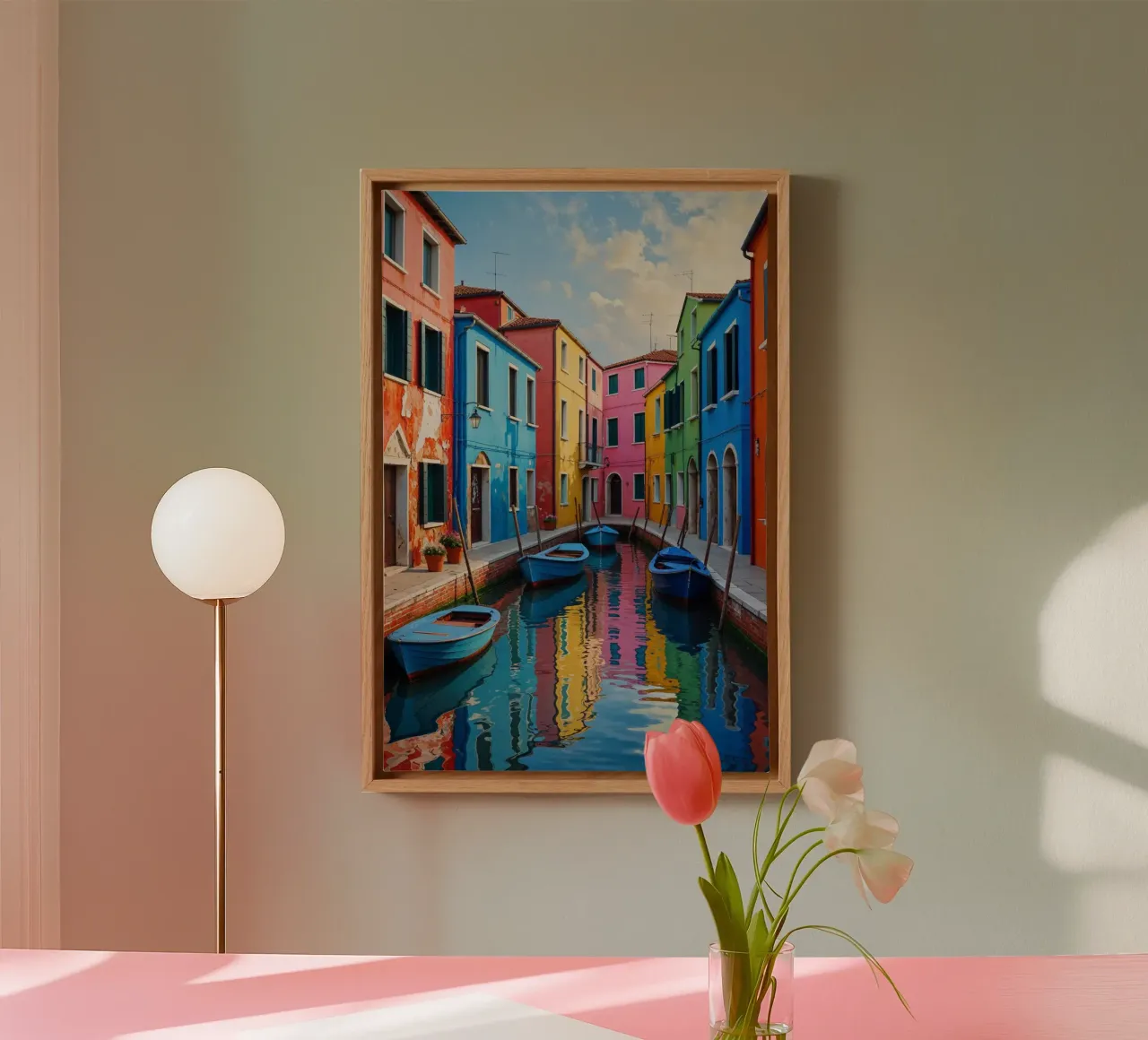 A Walk Through Burano’s Colorful Streets tela con Cornice a cassetta da AlbertKlee
