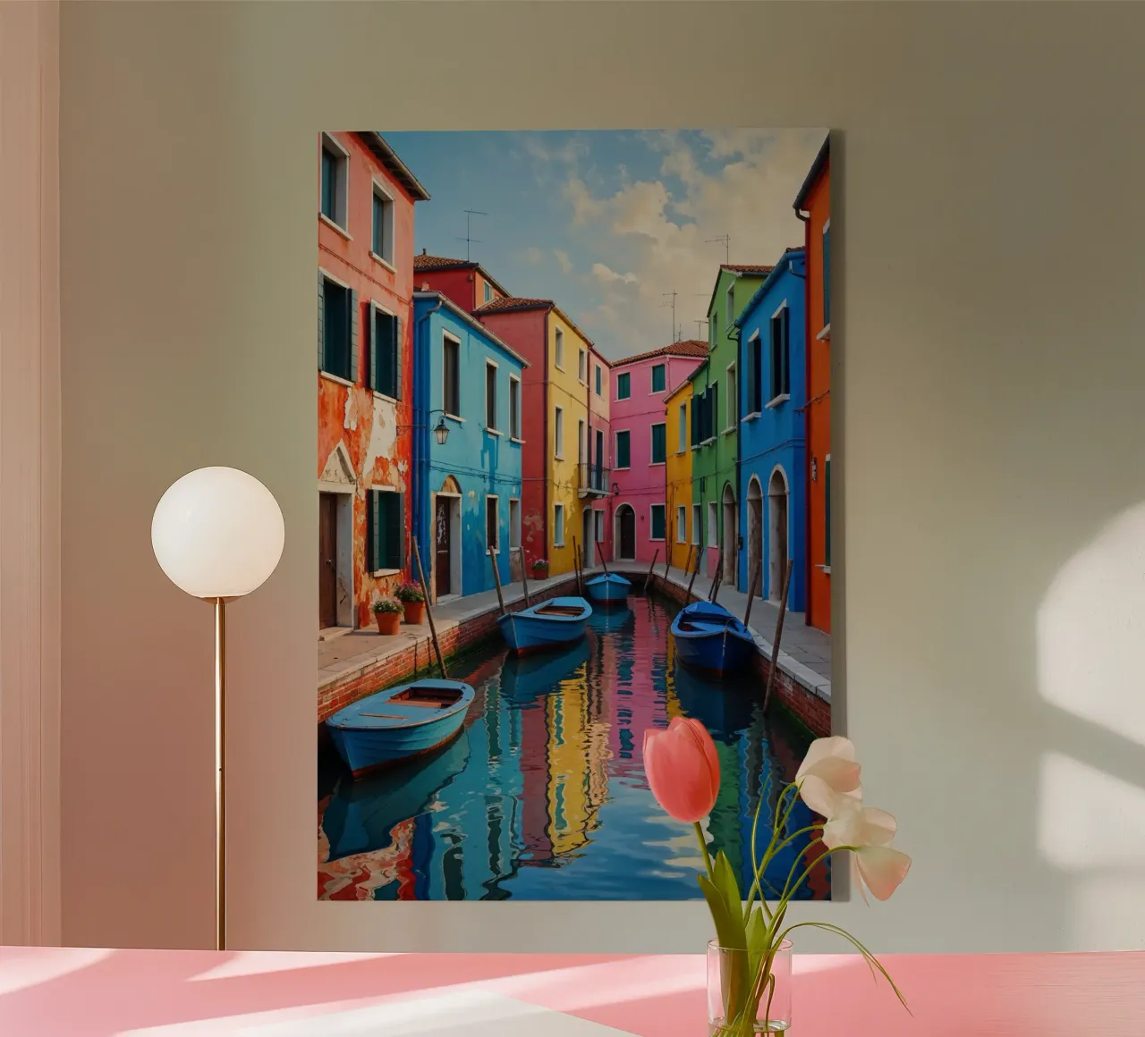 A Walk Through Burano’s Colorful Streets tela con Cornice a cassetta da AlbertKlee