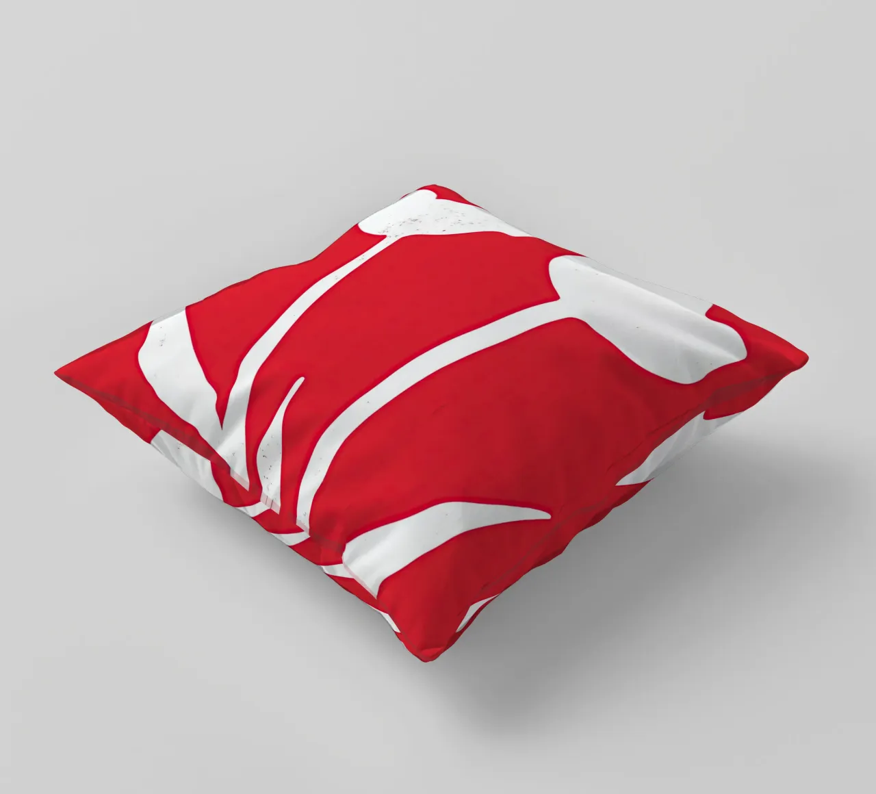 Tulipani bianchi su rosso | Design minimalista cuscino da Autofocus