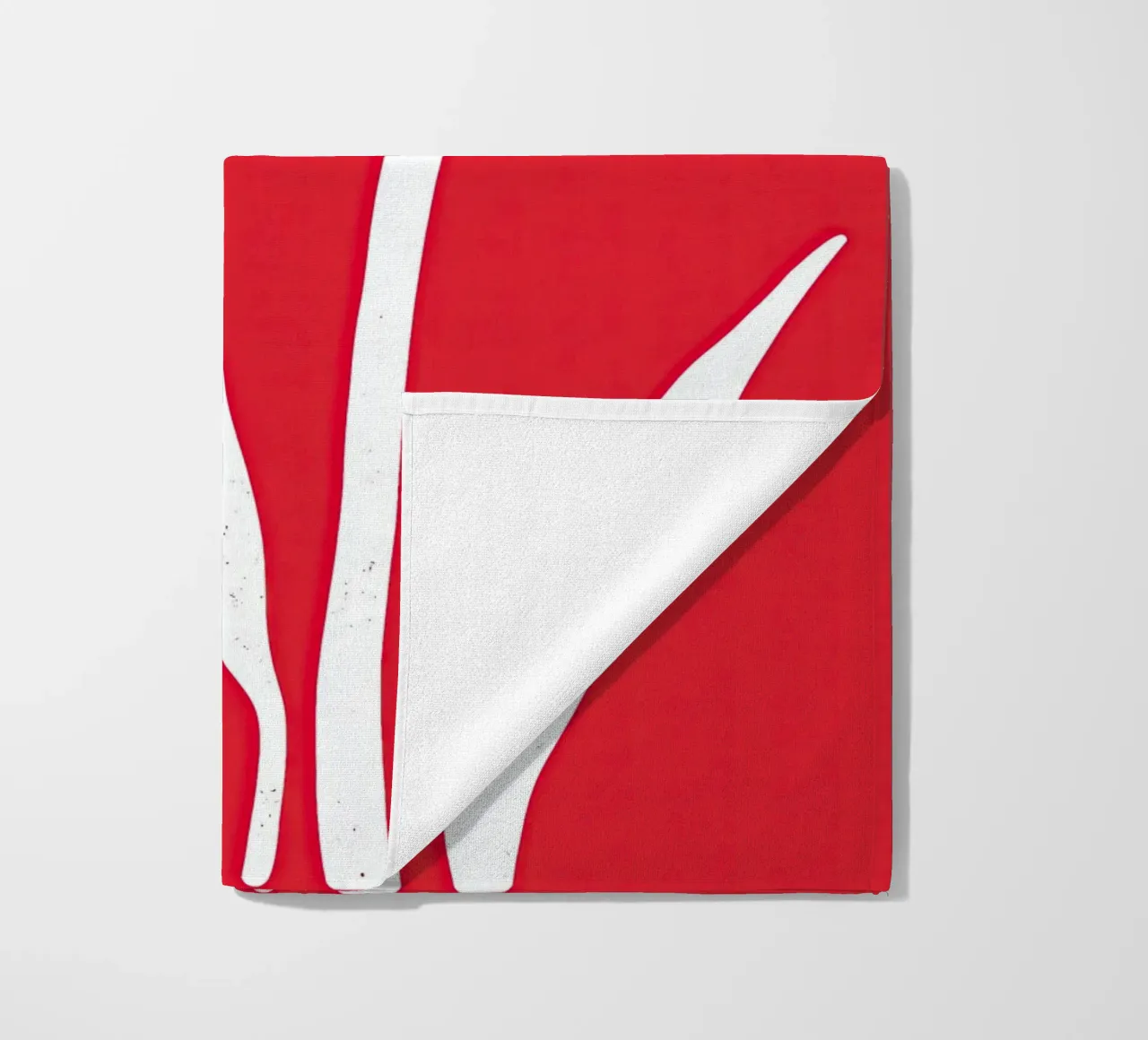 Tulipani bianchi su rosso | Design minimalista telo mare da Autofocus