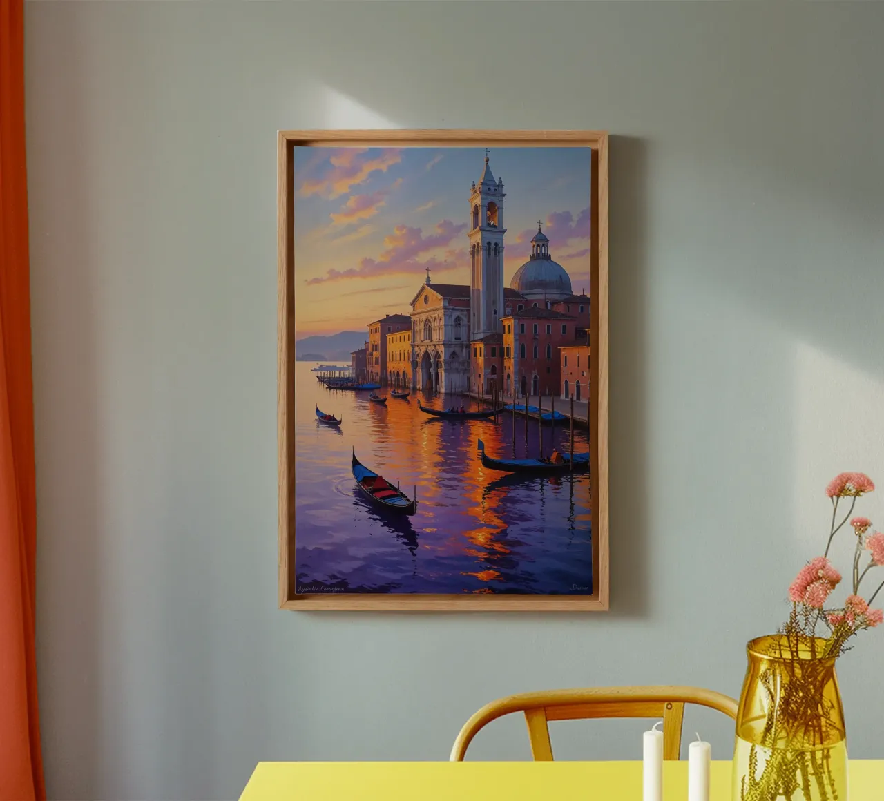 Sunset Serenity in Venice tela con Cornice a cassetta da AlbertKlee