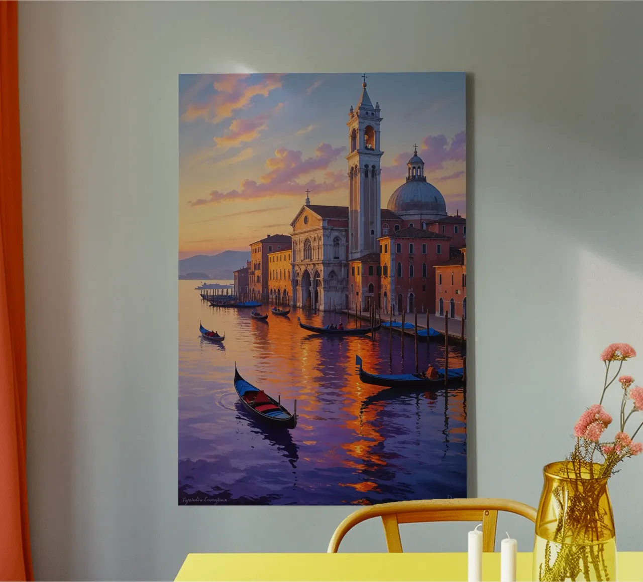 Sunset Serenity in Venice tela con Cornice a cassetta da AlbertKlee