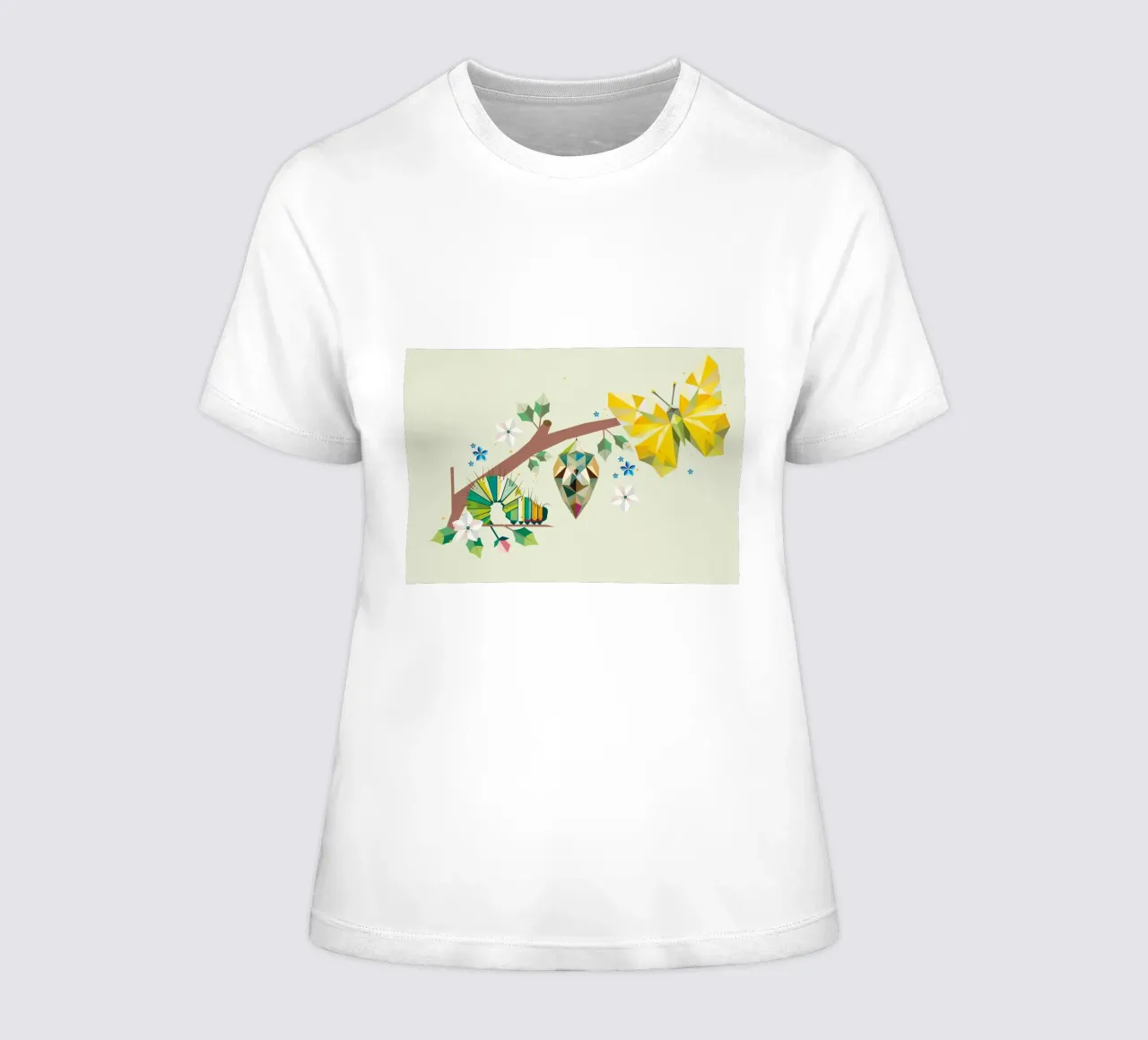 From caterpillar to butterfly - a life cycle women's fitted t-shirt by namosh