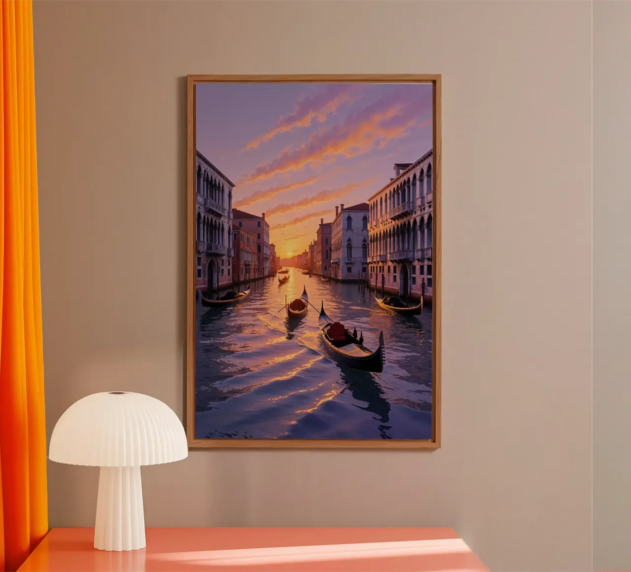 Gondolas at Dusk on the Grand Canal alluminio dibond da AlbertKlee
