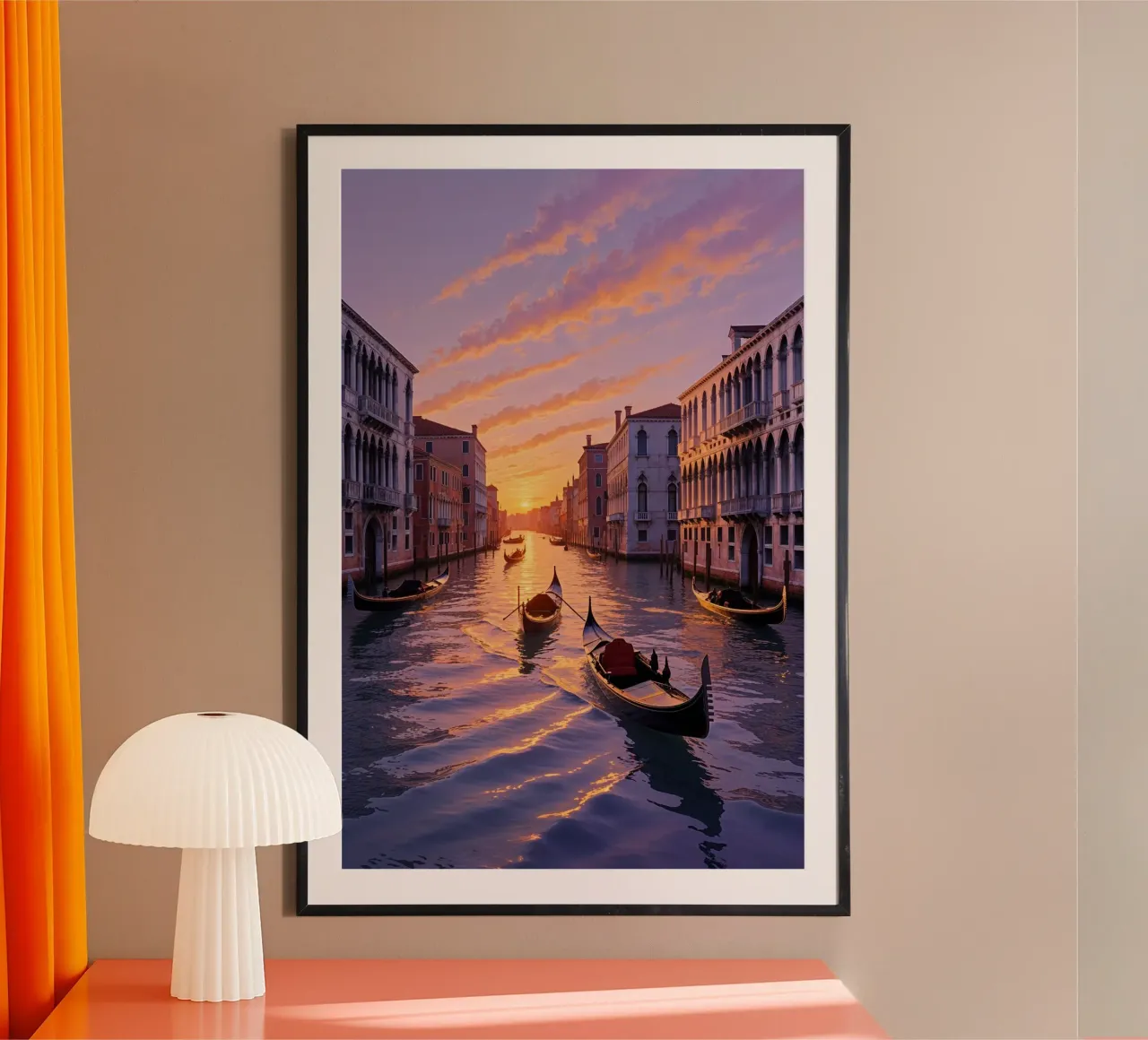 Gondolas at Dusk on the Grand Canal carta hahnemühle da AlbertKlee