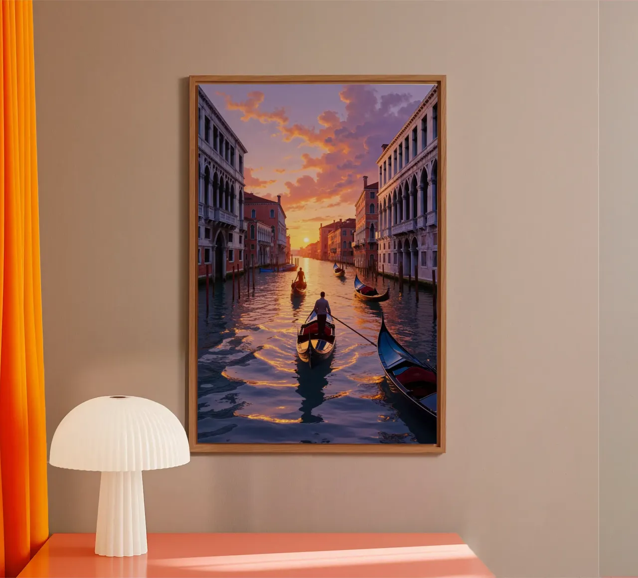 Romantic Gondola Journey Through Venice alluminio dibond da AlbertKlee