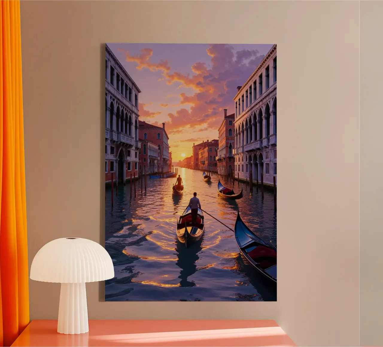 Romantic Gondola Journey Through Venice tela con Cornice a cassetta da AlbertKlee