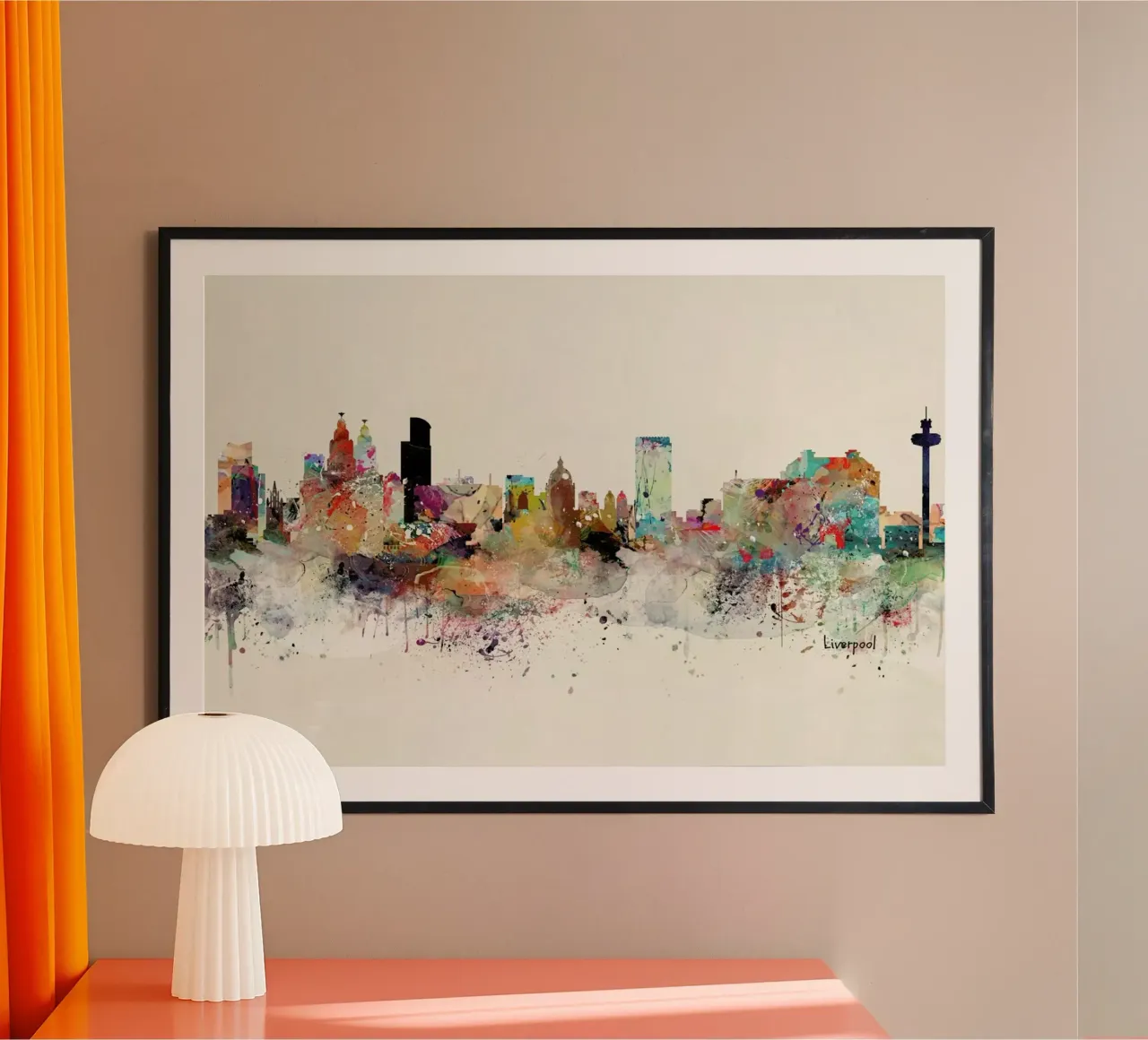 Liverpool poster con telaio in legno da Brian Buckley