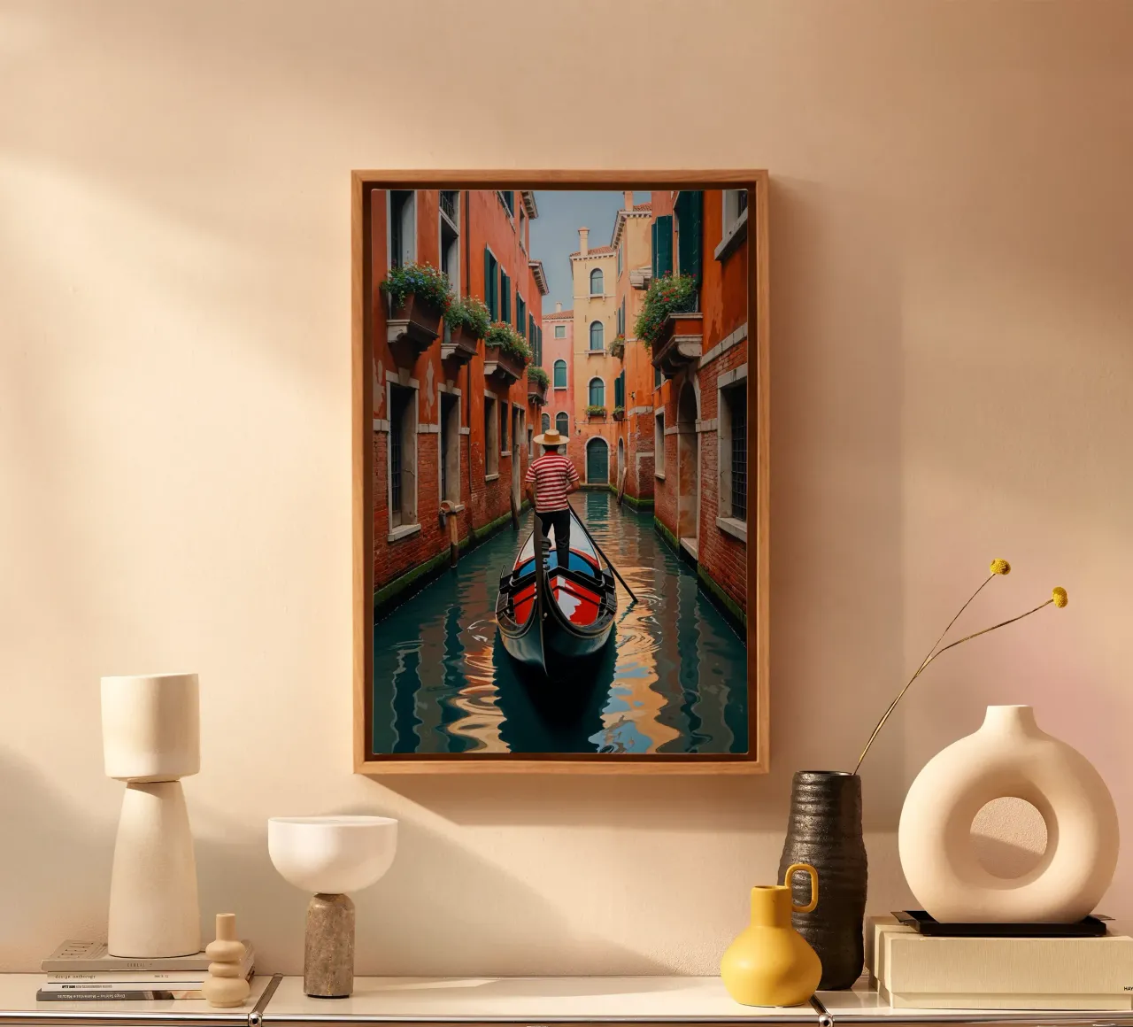 Serene Gondola Ride Through Venetian Canals tela con Cornice a cassetta da AlbertKlee