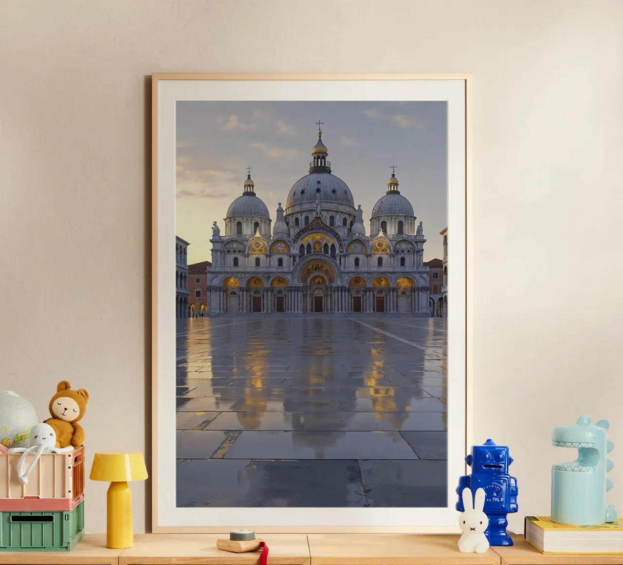 Golden Glow of St. Mark’s Basilica at Dawn carta hahnemühle da AlbertKlee