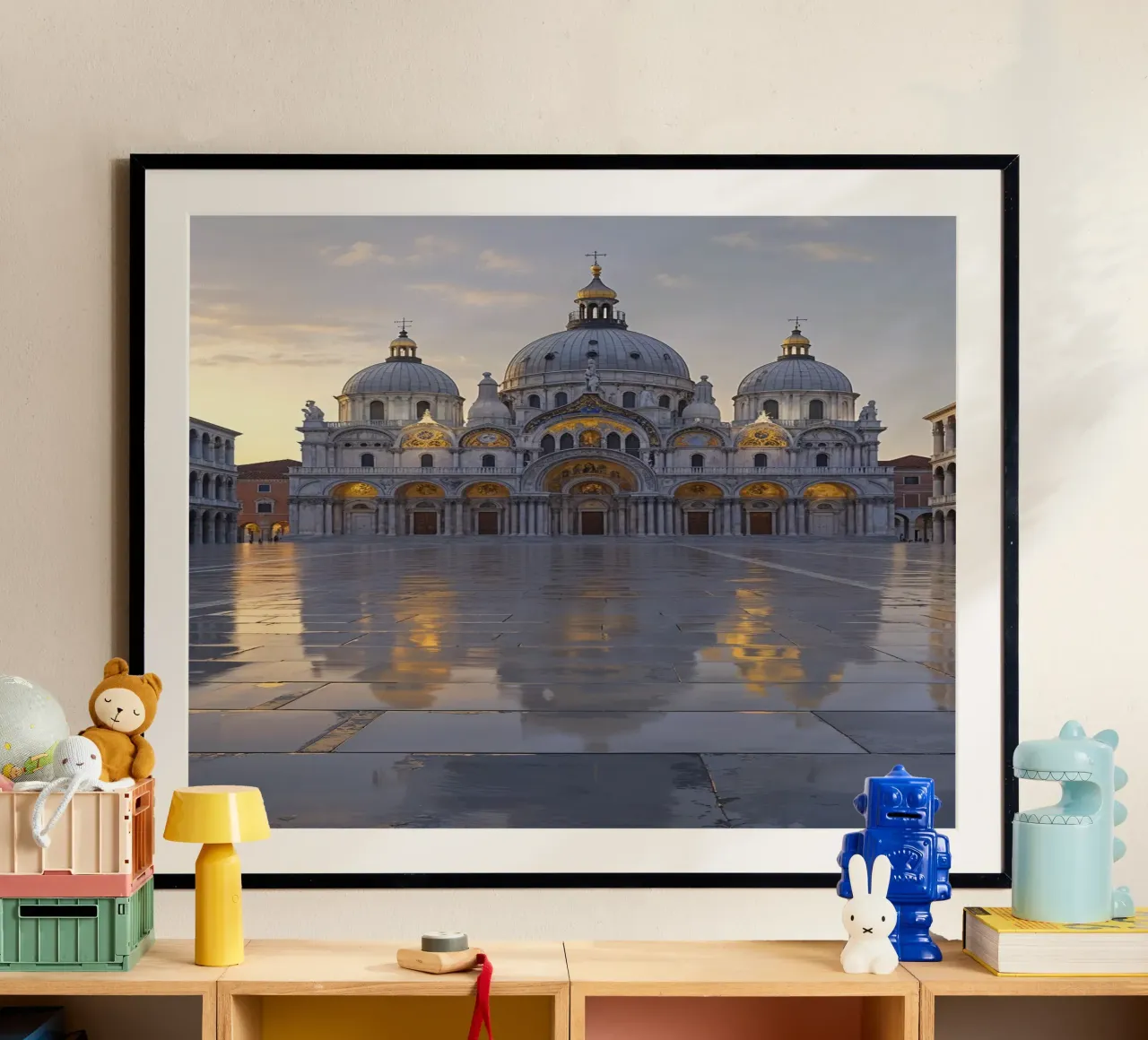Golden Glow of St. Mark’s Basilica at Dawn carta hahnemühle da AlbertKlee
