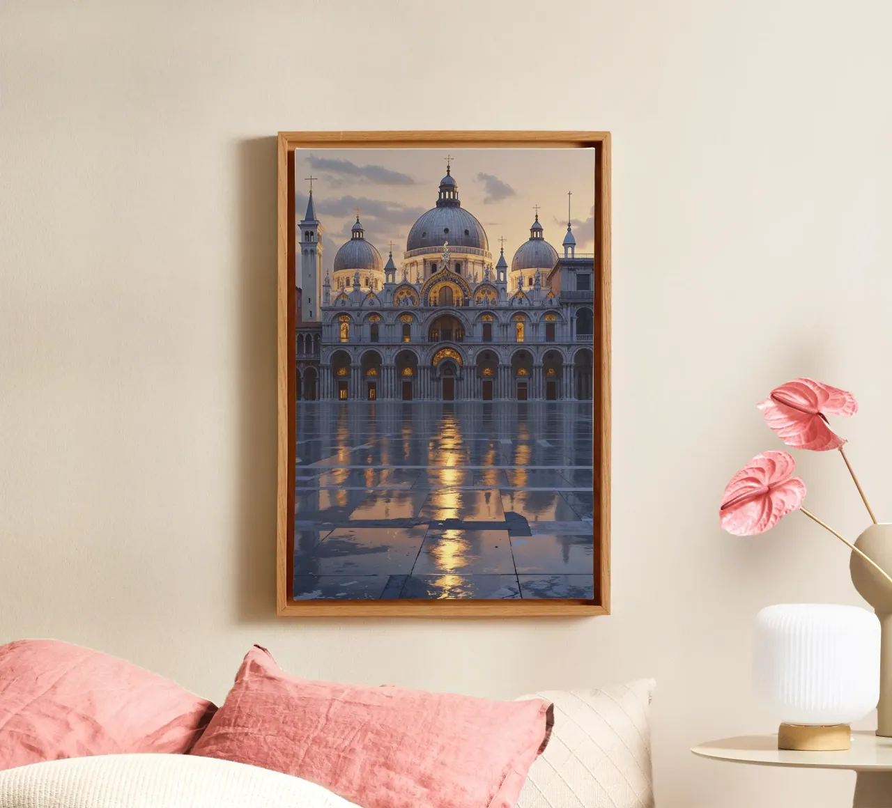 Twilight Reflections of St. Mark’s Basilica canvas van AlbertKlee
