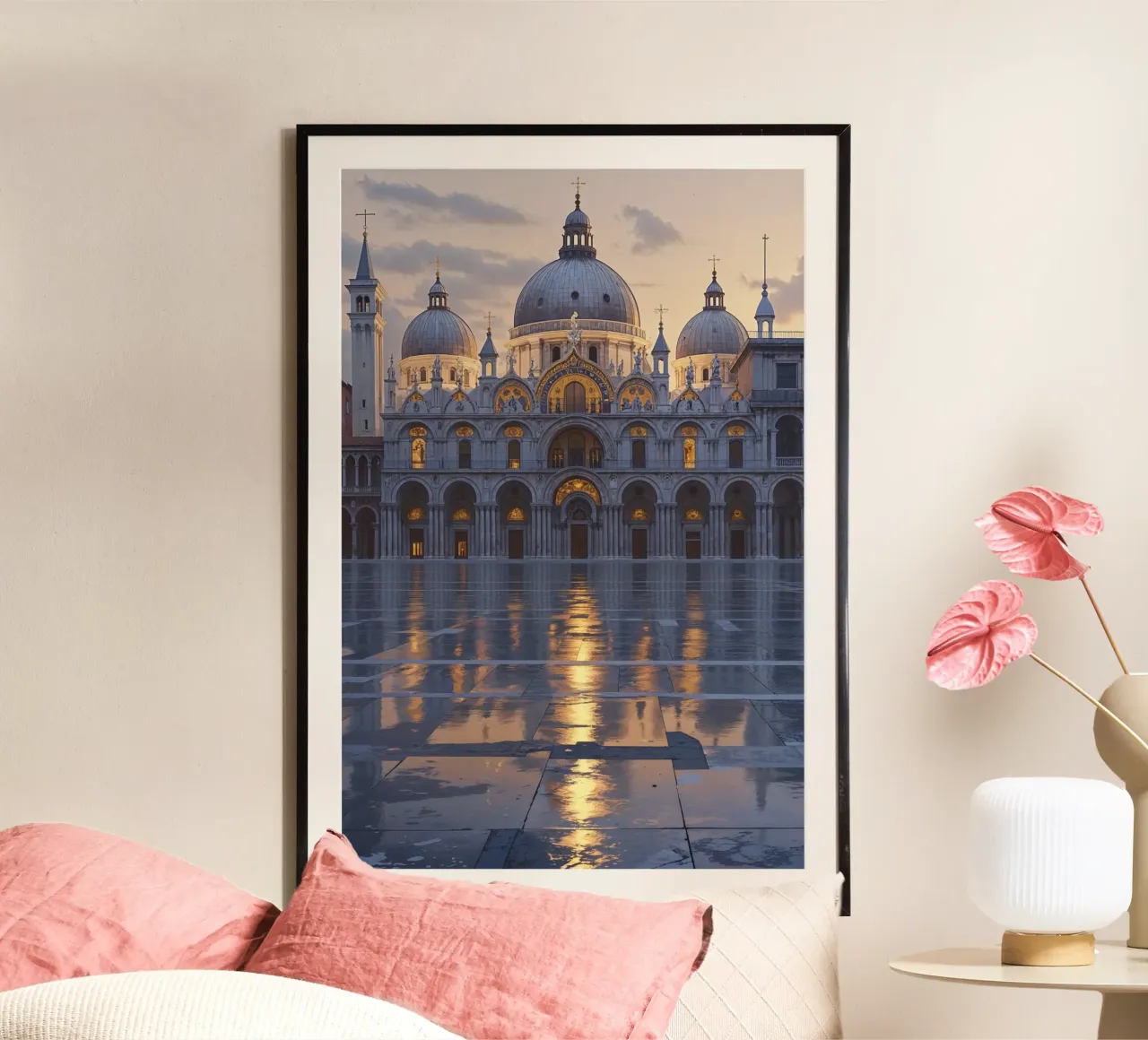 Twilight Reflections of St. Mark’s Basilica carta hahnemühle da AlbertKlee