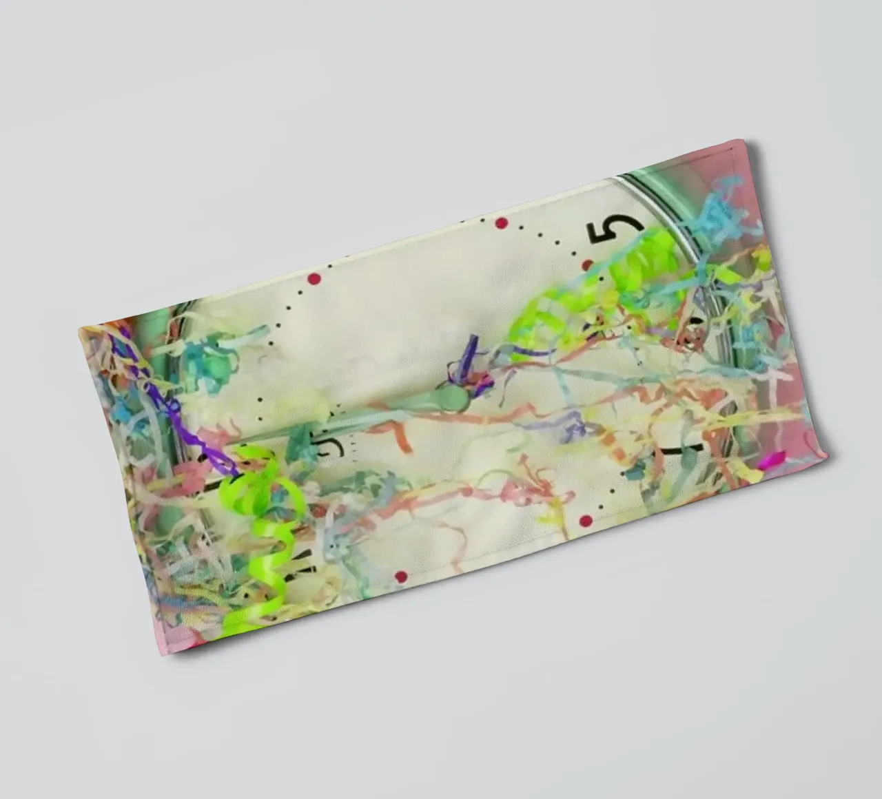 Clock Confetti towel by Juj Winn