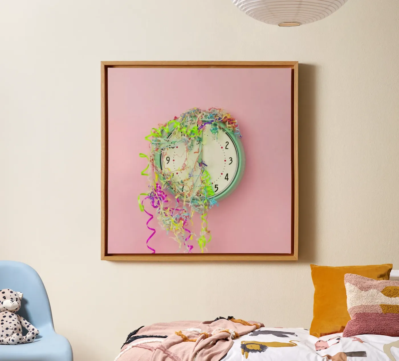 Clock Confetti canvas van Juj Winn