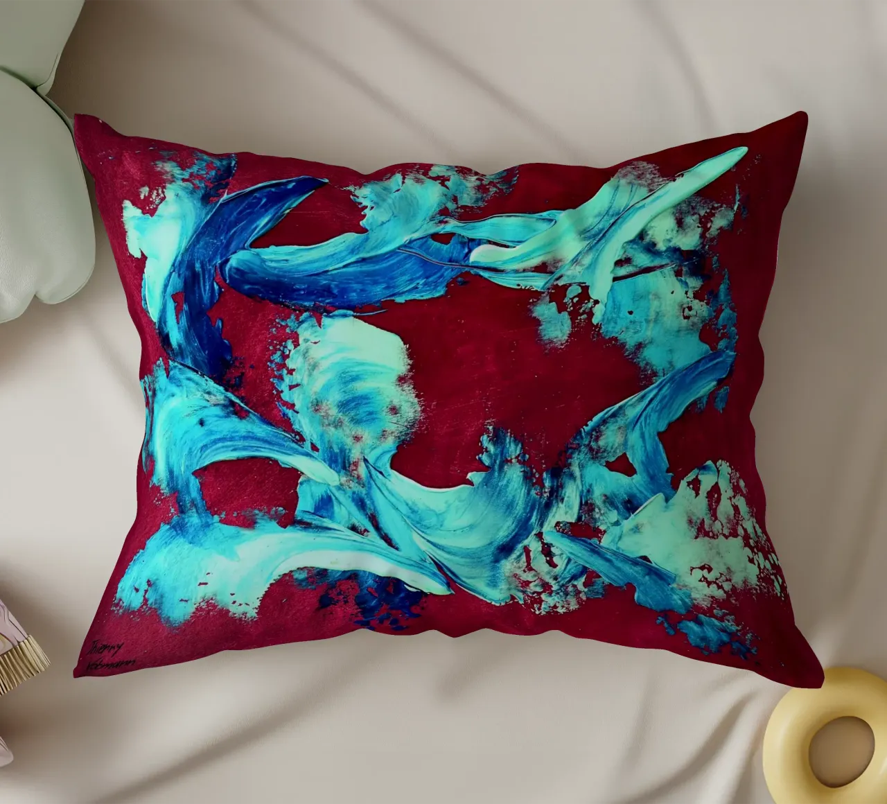 IDEAL GIFT 143 cuscino da Thierry Vobmann Abstract painting