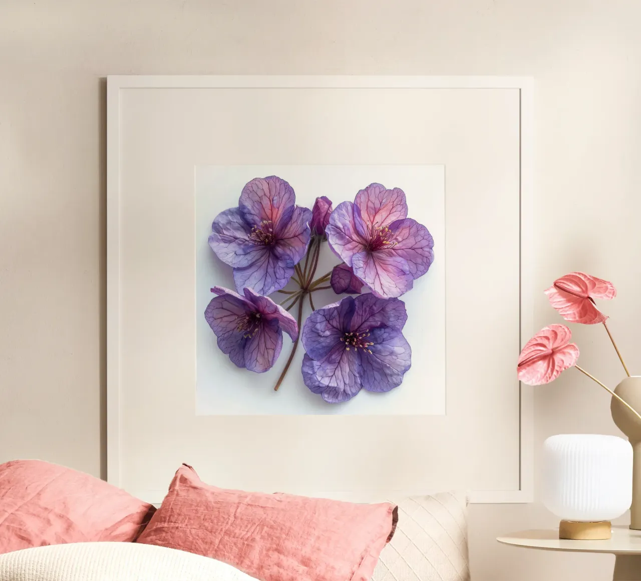 Fiore di Lunaria 4 poster con telaio in alluminio da Bold Blooms