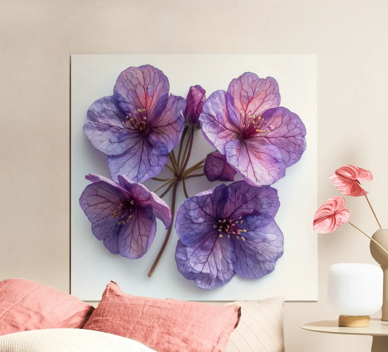 Fiore di Lunaria 4 poster con telaio in alluminio da Bold Blooms