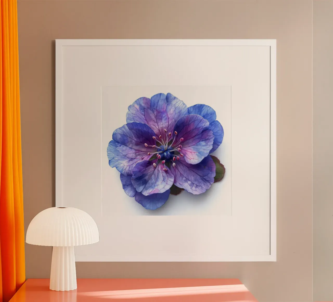 Fiore di Lunaria 1 poster con telaio in legno da Bold Blooms
