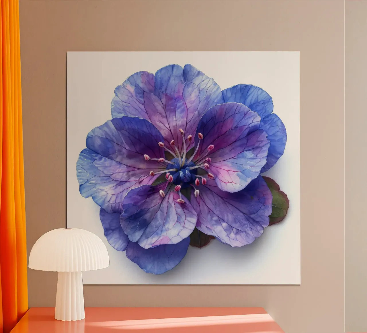 Fiore di Lunaria 1 poster con telaio in legno da Bold Blooms
