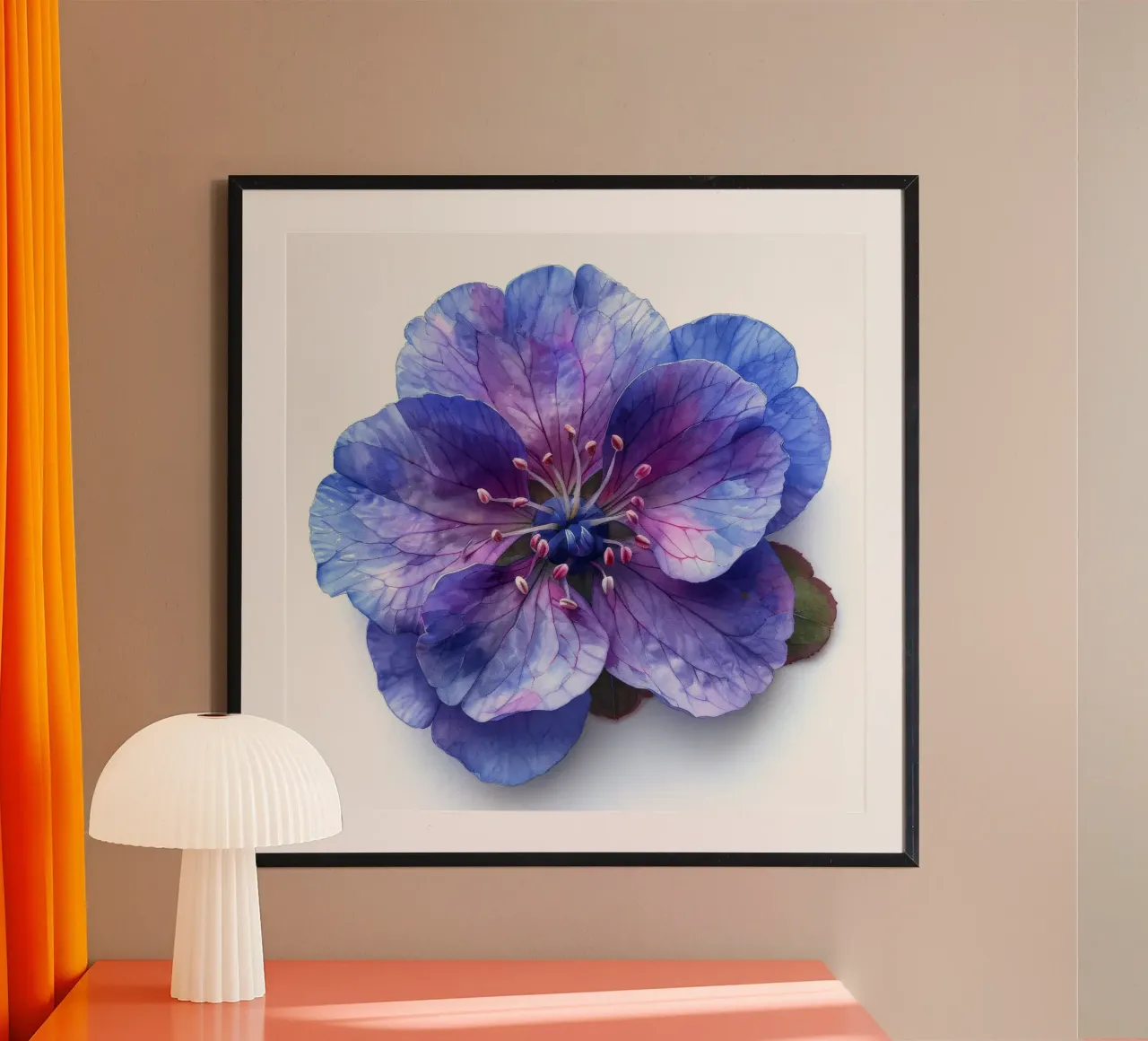 Fiore di Lunaria 1 poster con telaio in legno da Bold Blooms