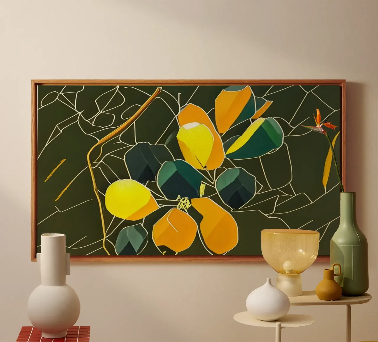 Blumen_2 tela con Cornice a cassetta da Abstract Art by LK