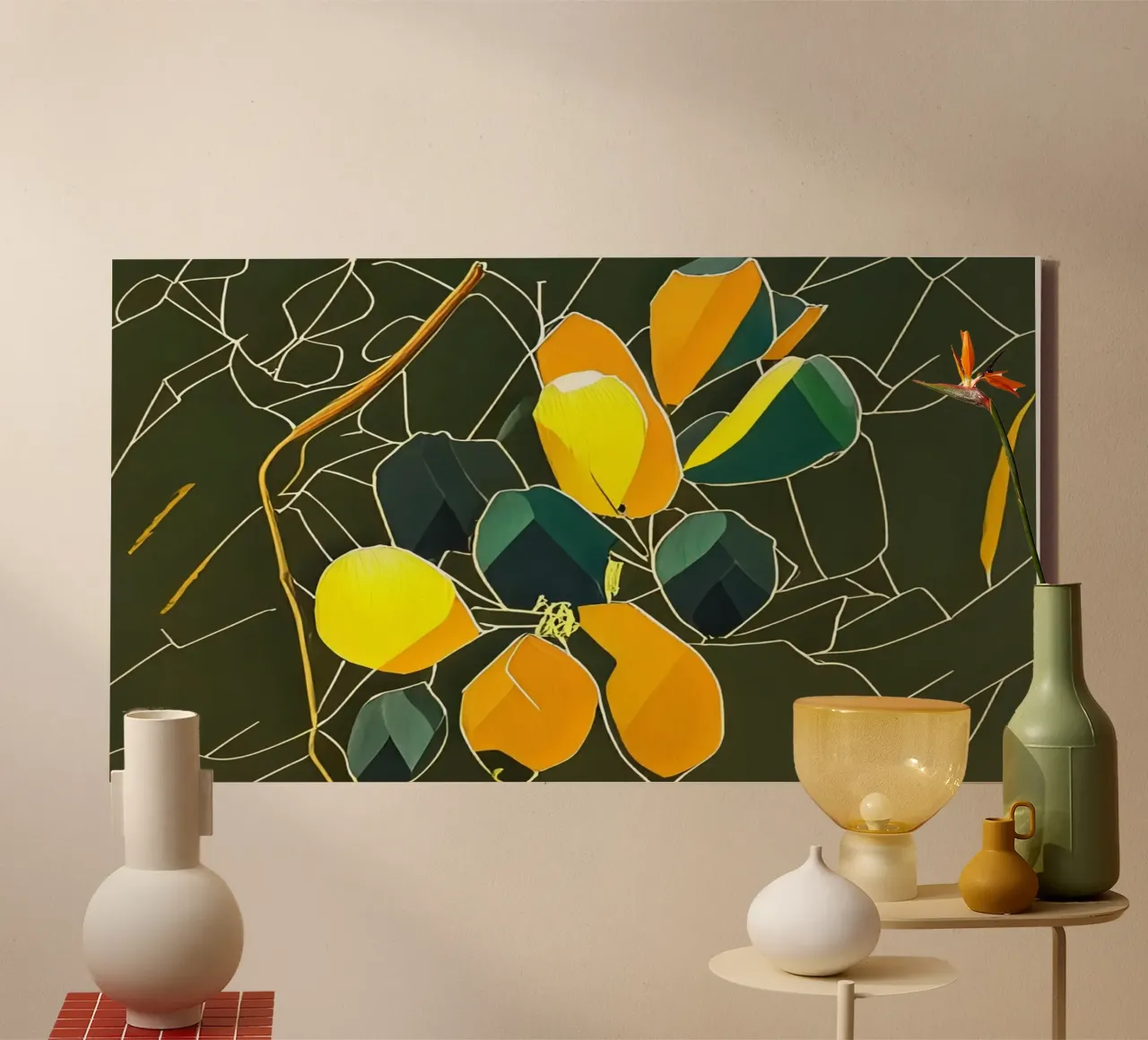 Blumen_2 tela con Cornice a cassetta da Abstract Art by LK