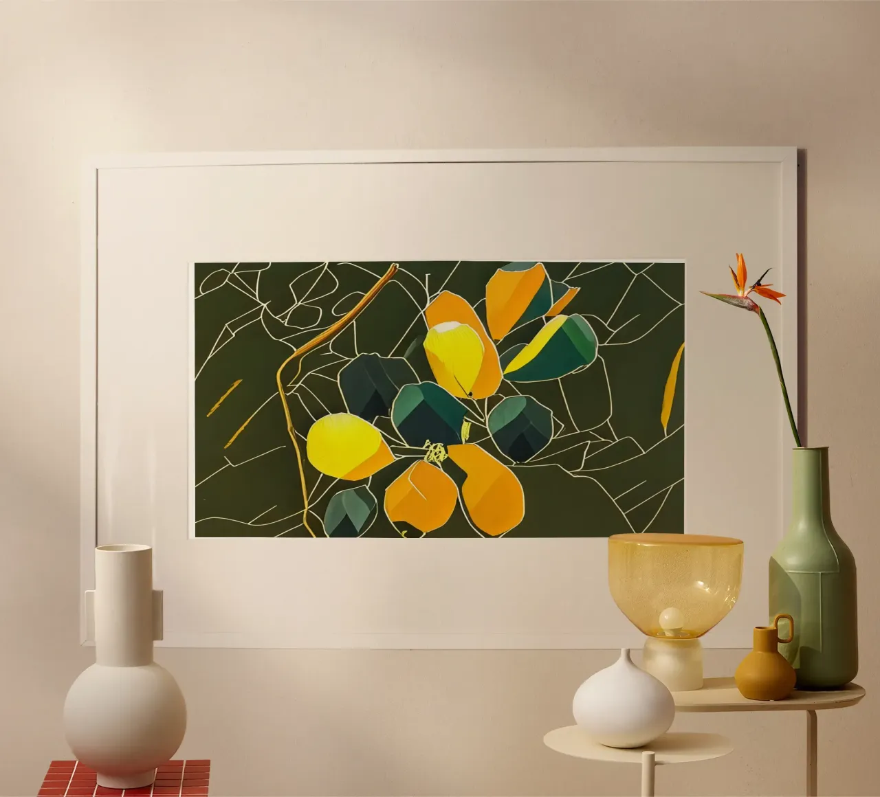 Blumen_2 poster con telaio in alluminio da Abstract Art by LK