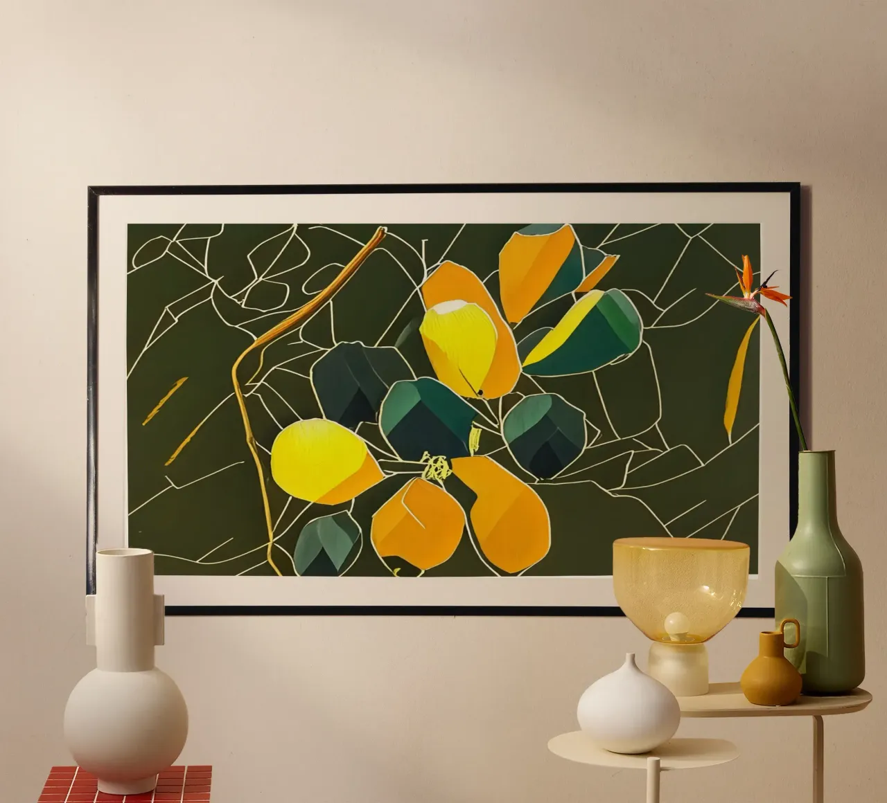 Blumen_2 poster con telaio in alluminio da Abstract Art by LK