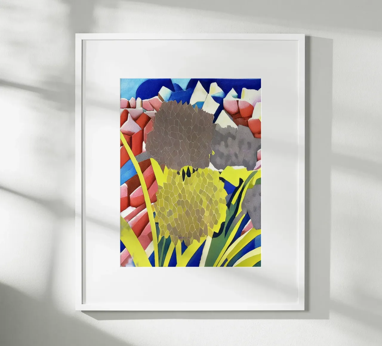 Blumen_3 poster con telaio in legno da Abstract Art by LK