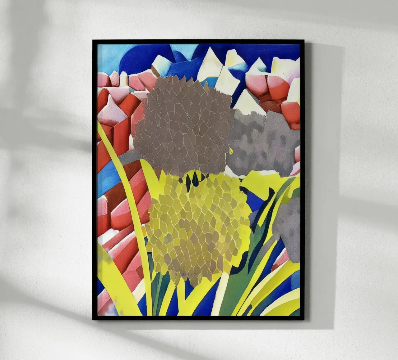 Blumen_3 poster con telaio in legno da Abstract Art by LK