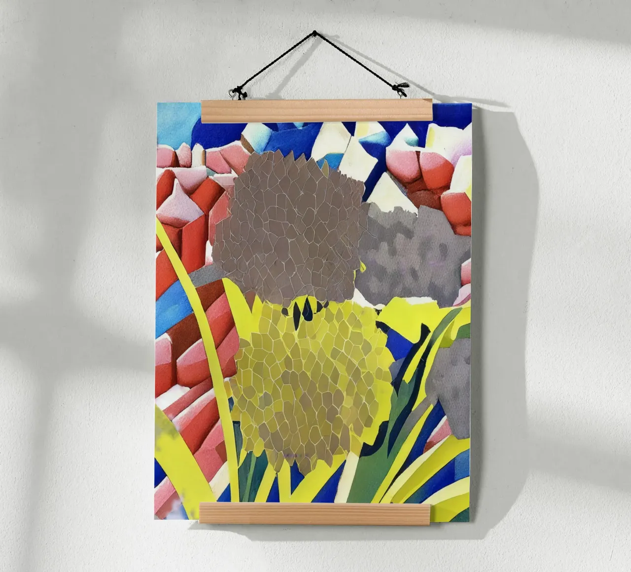 Blumen_3 poster con telaio in legno da Abstract Art by LK