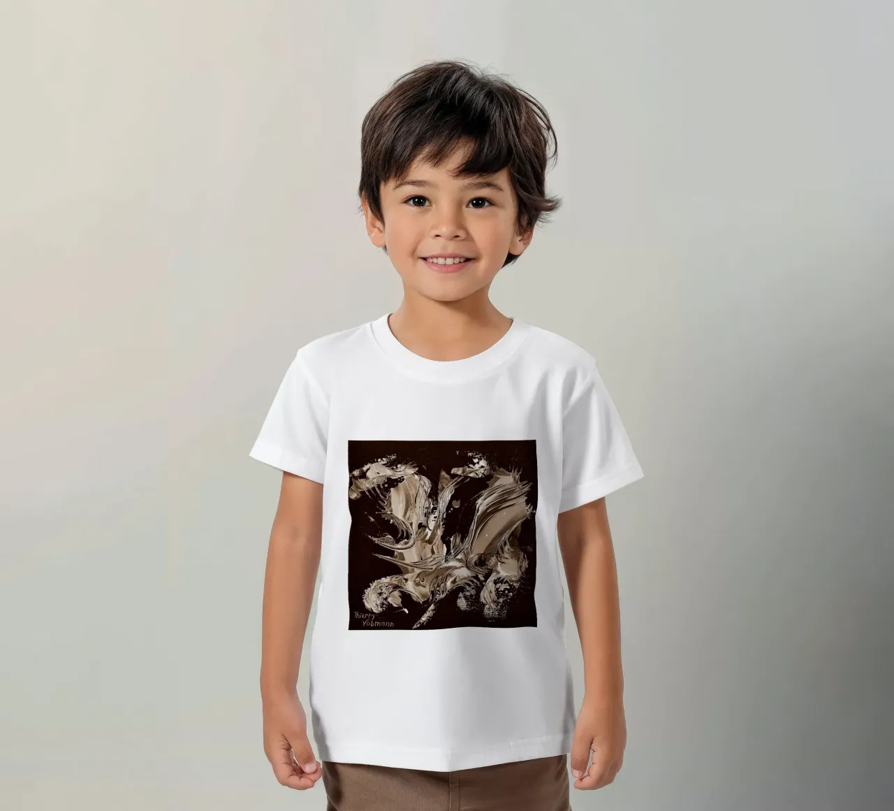 SEPIA 8 Kinder T-Shirt von Thierry Vobmann Abstract painting
