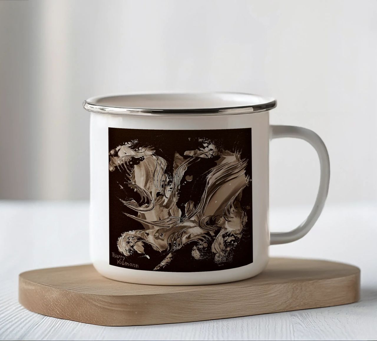 SEPIA 8 tazza in smalto da Thierry Vobmann Abstract painting