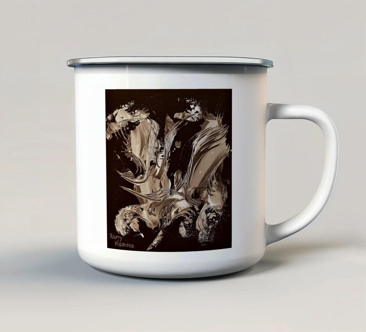 SEPIA 8 tazza in smalto da Thierry Vobmann Abstract painting