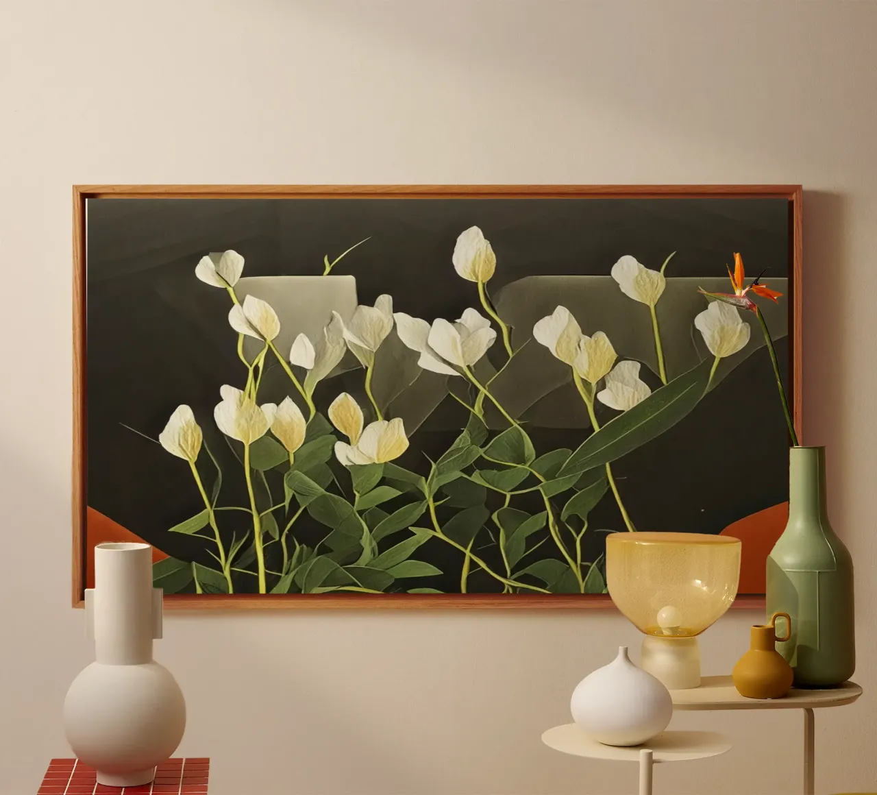 Blumen_4 tela con Cornice a cassetta da Abstract Art by LK